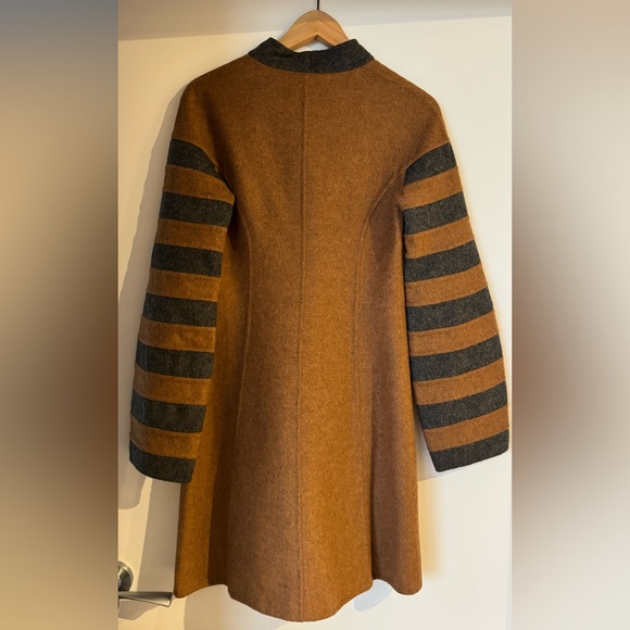 MOSCHINO Barrel Sleeve Brown and Gray Women's Coat - Picture 2 of 15